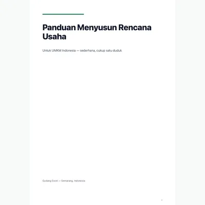 Panduan Menyusun Rencana Usaha